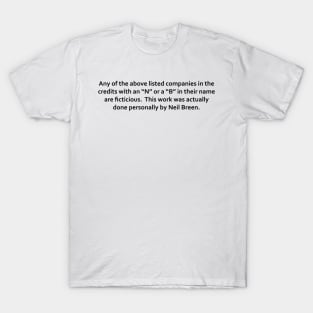 Neil Breen Credits T-Shirt